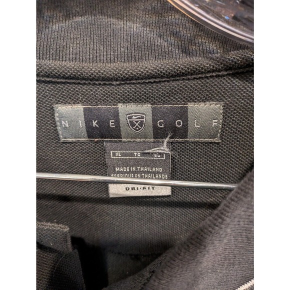 Nike Golf Men's XL Dri-Fit Black Long Sleeve 1/4‎ Button Pullover - Picture 2 of 4